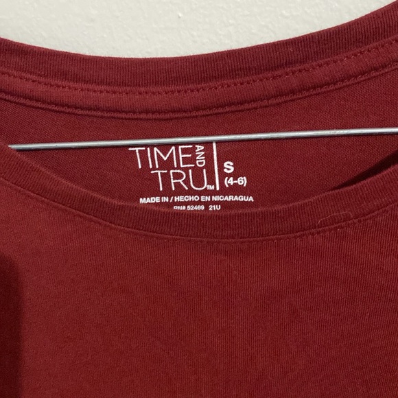 Time and Tru- Maroon long sleeve shirt- Size S - Picture 2 of 2